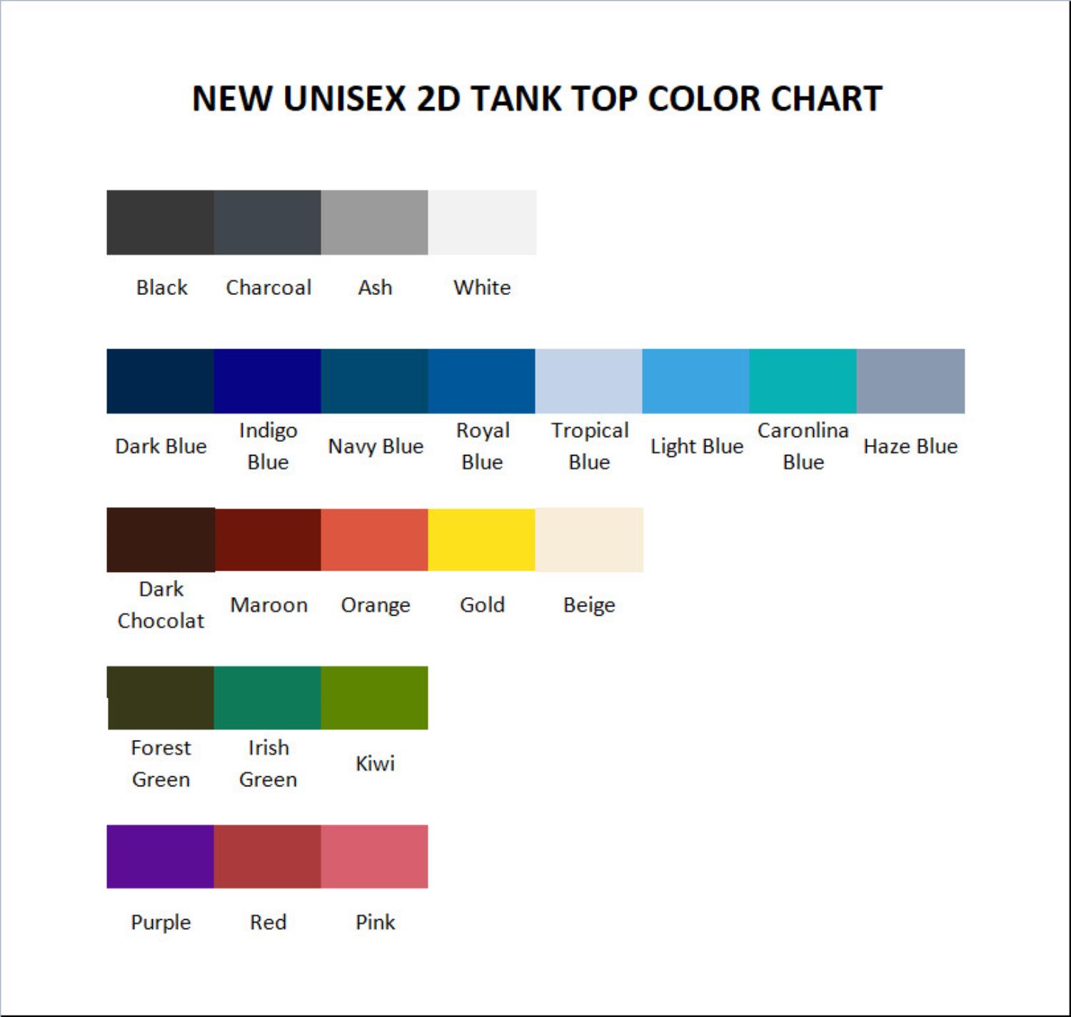 tank top color chart - Minikyu Merch