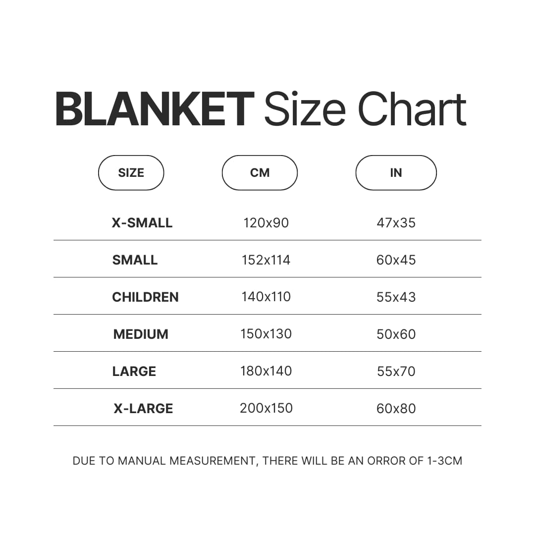 Blanket Size Chart - Minikyu Merch