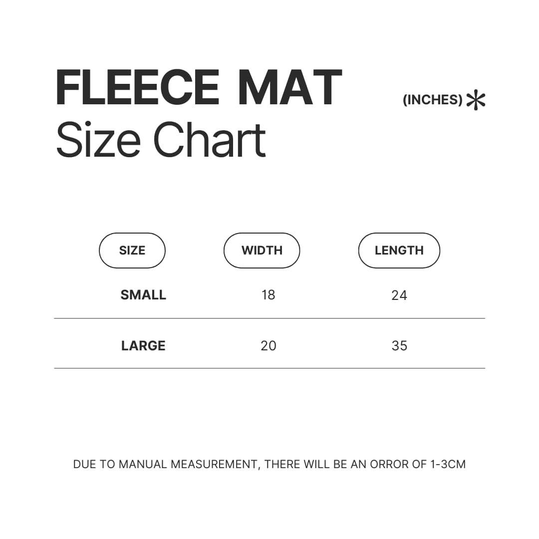 Fleece Mat Size Chart - Minikyu Merch