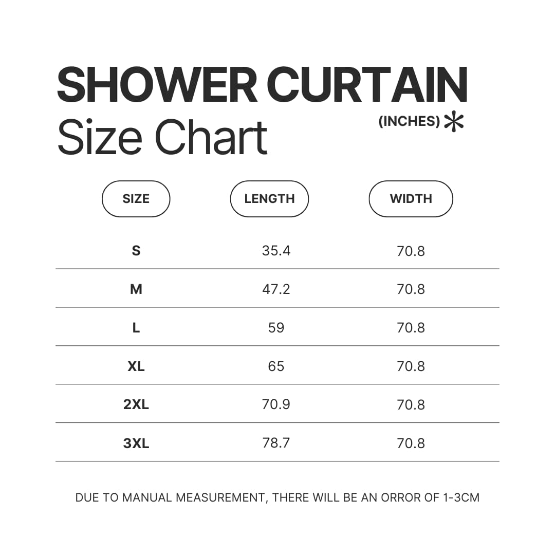 Shower Curtain Size Chart - Minikyu Merch