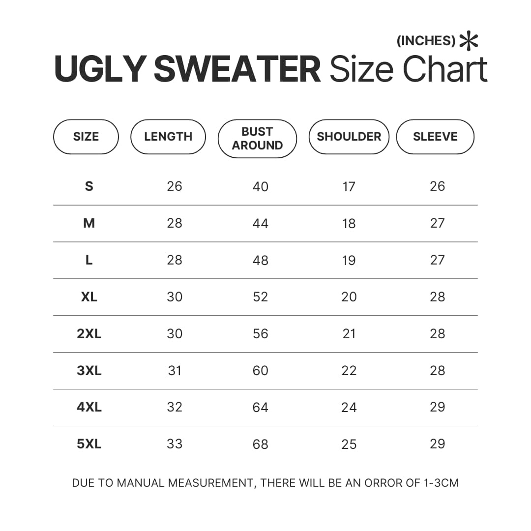 Ugly Sweater Size Chart - Minikyu Merch
